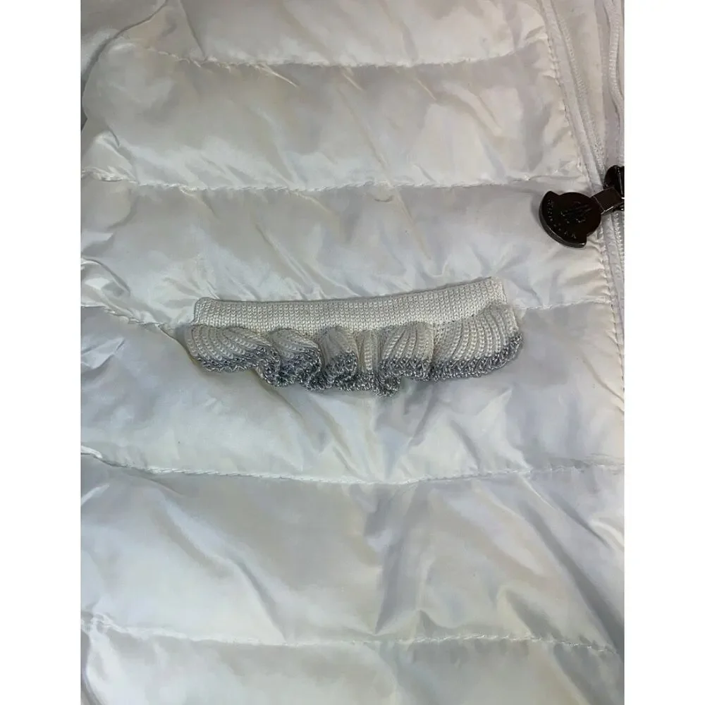 Authentic Moncler White Toddler Full Zip Jacket Size 2 Goose Down